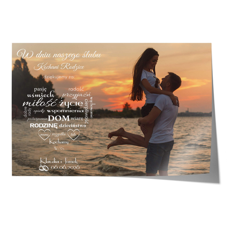 Plakat Podziękowanie dla rodziców ze zdjęciem III