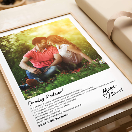 Plakat Podziękowanie dla rodziców ze zdjęciem X