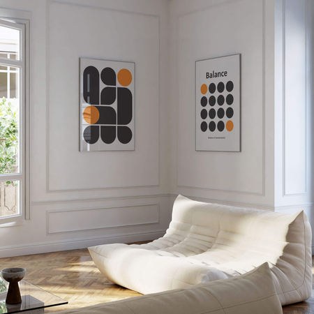 Zestaw plakatów geometryczna harmonia