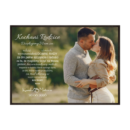 Plakat Podziękowanie dla rodziców ze zdjęciem I