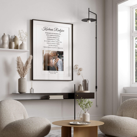 Plakat Podziękowanie dla rodziców ze zdjęciem V