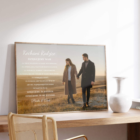 Plakat Podziękowanie dla rodziców ze zdjęciem IV