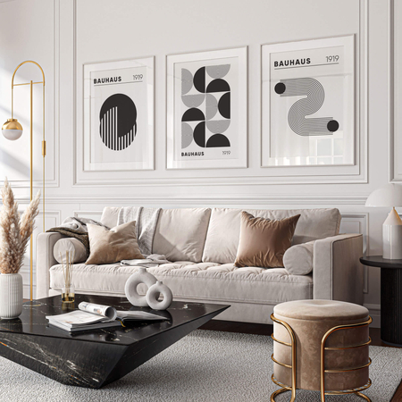 Zestaw Plakatów Geometrycznych Bauhaus Art No1