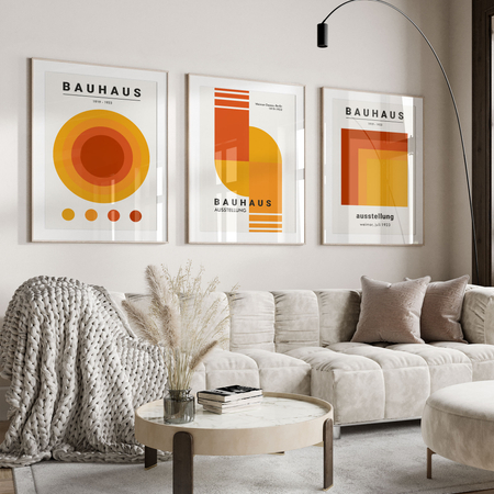 Zestaw plakatów geometrycznych bauhaus art no5