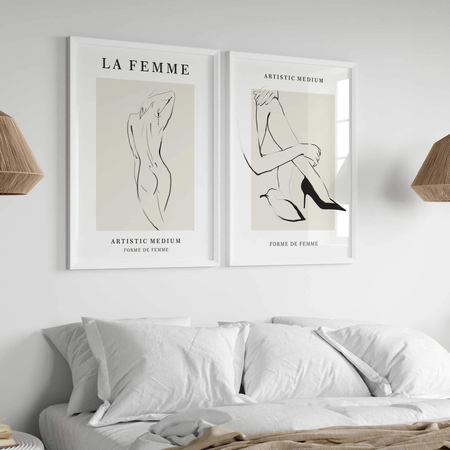 Zestaw plakatów kobieca forma