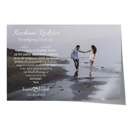 Plakat Podziękowanie dla rodziców ze zdjęciem I