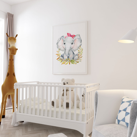 Plakat Safari Słonik (Pink)