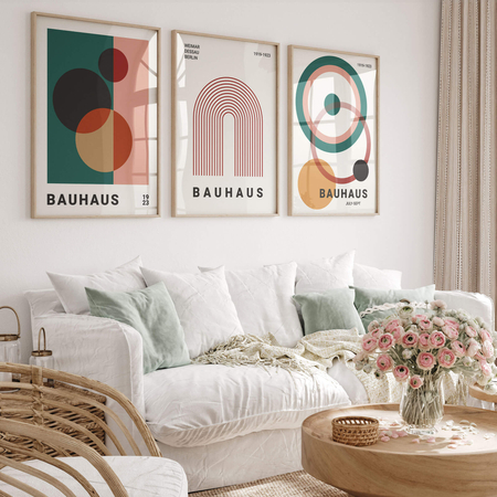 Zestaw Plakatów Geometrycznych Bauhaus Art No4