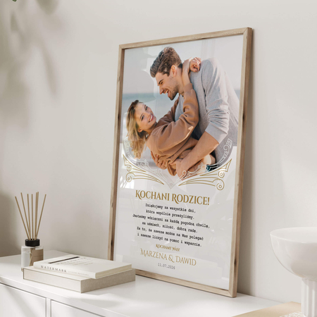 Plakat podziękowanie dla rodziców ze zdjęciem IX