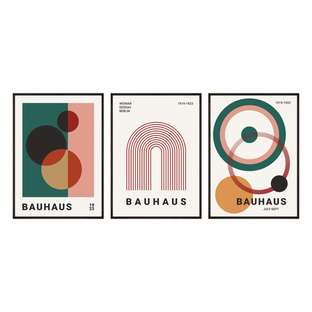 Zestaw Plakatów Geometrycznych Bauhaus Art No4