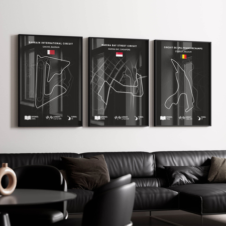 Zestaw plakatów tory grand prix black edition