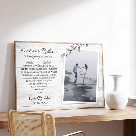 Plakat Podziękowanie dla rodziców ze zdjęciem VII
