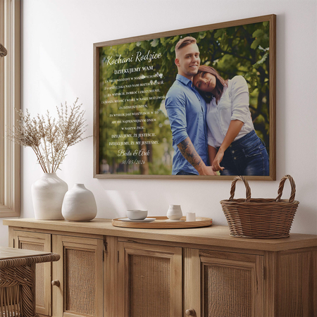 Plakat Podziękowanie dla rodziców ze zdjęciem IV