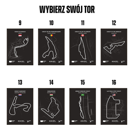 Zestaw plakatów tory grand prix black edition