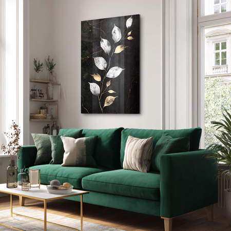 Obraz na szkle akrylowym złoto i natura