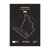 Plakat mapa toru grand prix black edition