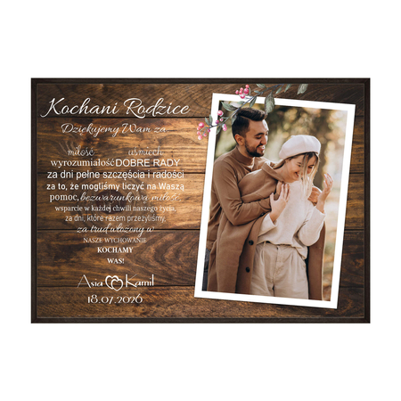Plakat Podziękowanie dla rodziców ze zdjęciem VI