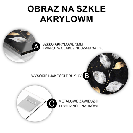 Obraz na szkle akrylowym złoto i natura