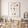 Plakat Edukacyjny Mapa Kontynentów