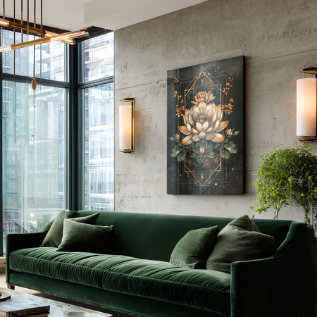 Obraz na szkle akrylowym złoty lotos