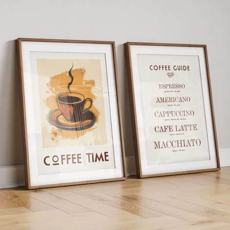 Zestaw plakatów coffee time