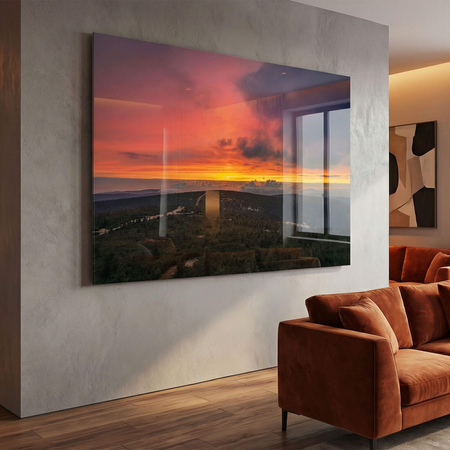 Obraz na szkle akrylowym góry i zachód słońca