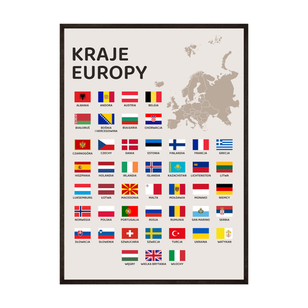 Plakat Edukacyjny Kraje Europy