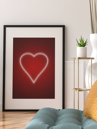Plakat Neonowe Serce