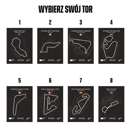 Plakat mapa toru grand prix black edition