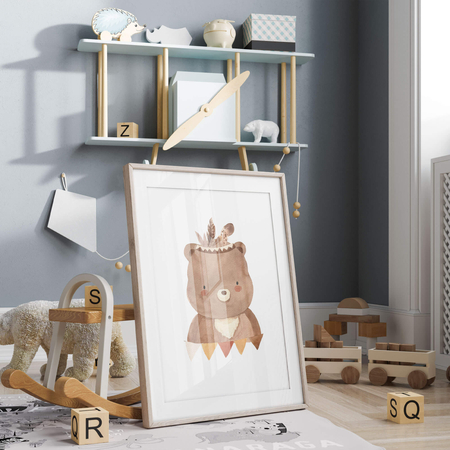 Plakat Boho Niedźwiadek
