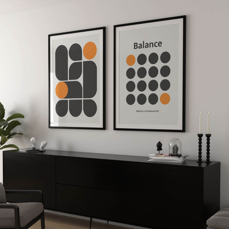 Zestaw plakatów geometryczna harmonia