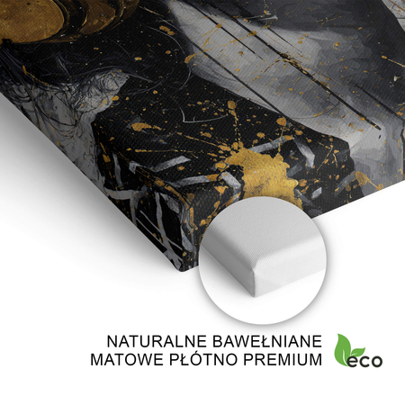 Obraz na płótnie kobieta w złotych słuchawkach