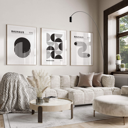 Zestaw Plakatów Geometrycznych Bauhaus Art No1