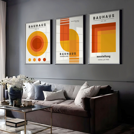 Zestaw plakatów geometrycznych bauhaus art no5