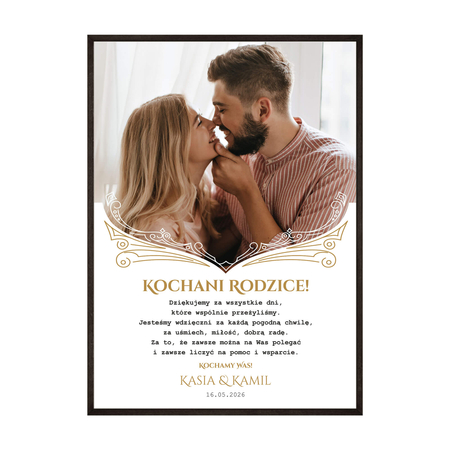 Plakat podziękowanie dla rodziców ze zdjęciem IX