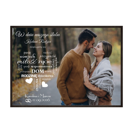 Plakat Podziękowanie dla rodziców ze zdjęciem II
