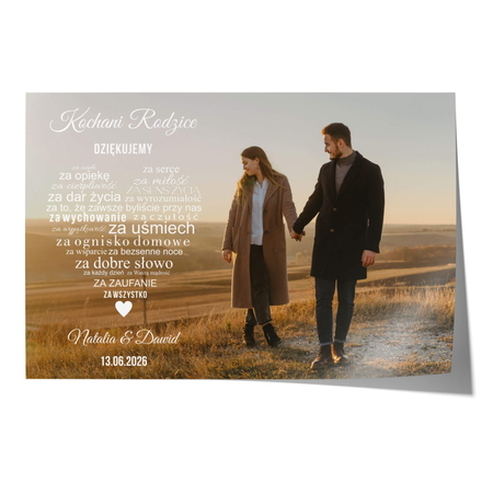 Plakat Podziękowanie dla rodziców ze zdjęciem VIII