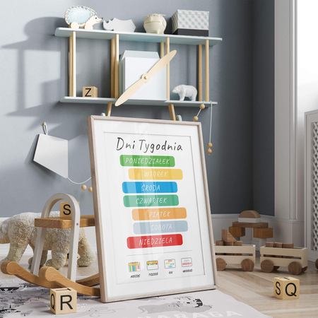 Plakat Edukacyjny Dla Dzieci Dni Tygodnia