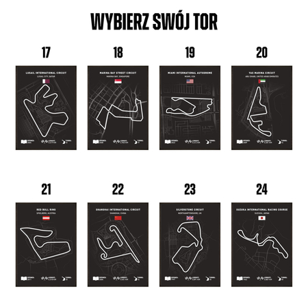 Zestaw plakatów tory grand prix black edition