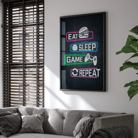 Plakat Eat Sleep Game Repeat