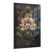 Obraz na szkle akrylowym złoty lotos