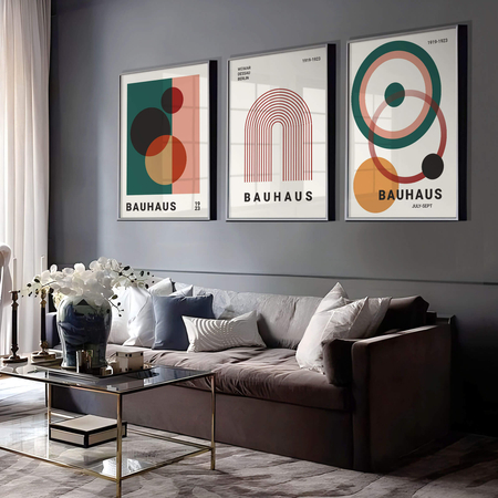 Zestaw Plakatów Geometrycznych Bauhaus Art No4