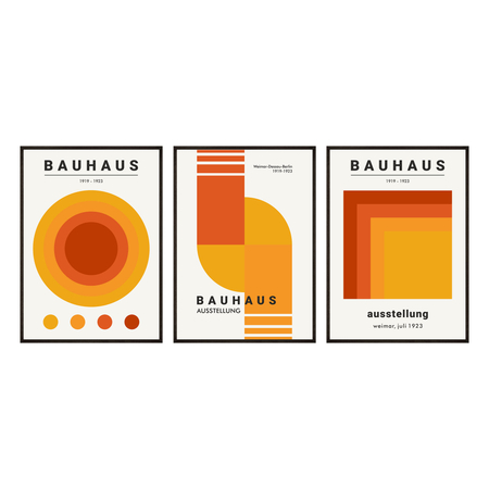 Zestaw plakatów geometrycznych bauhaus art no5