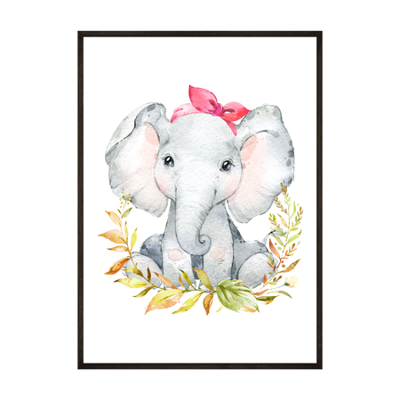 Plakat Safari Słonik (Pink)