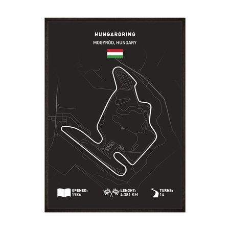 Plakat mapa toru grand prix black edition