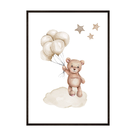 Plakat Dla Dzieci Miś Z Balonikami