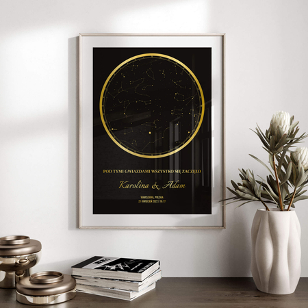 Plakat Mapa Gwiazd Gold Edition