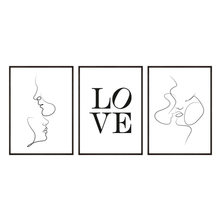 Zestaw plakatów subtelna miłość
