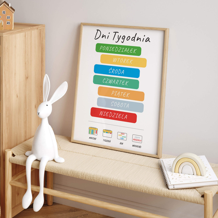 Plakat Edukacyjny Dla Dzieci Dni Tygodnia
