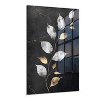 Obraz na szkle akrylowym złoto i natura